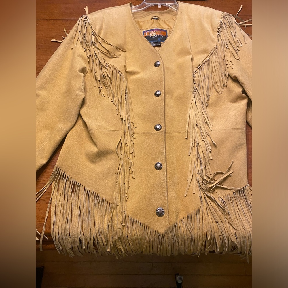 VTG Cripple Creek Golden Tan Fringe Leather Jacket - Picture 5 of 12